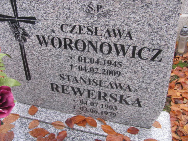 Czesława WORONOWICZ 1945 Słupsk - Grobonet - Wyszukiwarka osób pochowanych