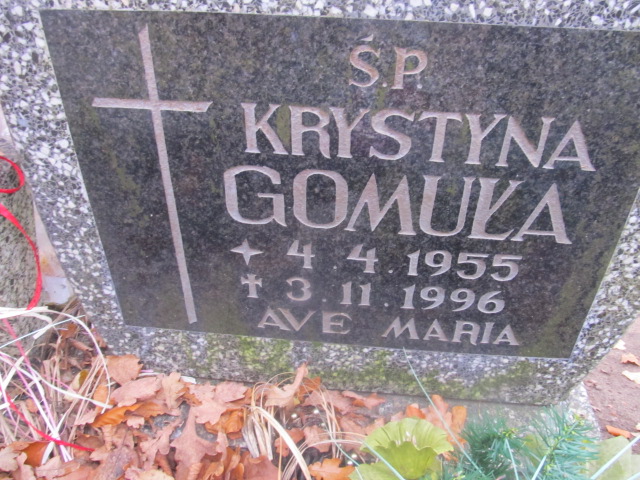 Krystyna Gomuła 1955 Słupsk - Grobonet - Wyszukiwarka osób pochowanych