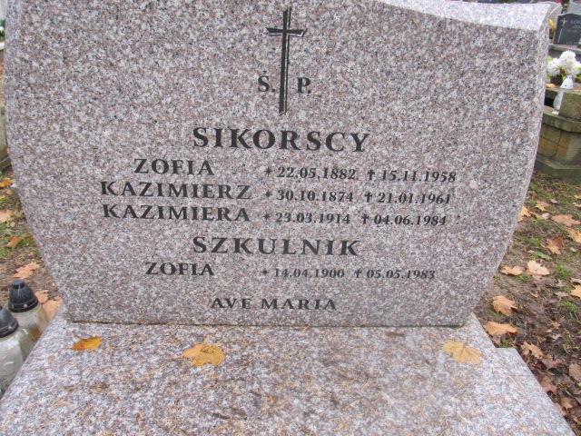 Zofia SZKULNIK 1900 Słupsk - Grobonet - Wyszukiwarka osób pochowanych