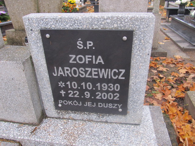 Zofia JAROSZEWICZ 1930 Słupsk - Grobonet - Wyszukiwarka osób pochowanych