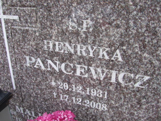 Henryka PANCEWICZ 1931 Słupsk - Grobonet - Wyszukiwarka osób pochowanych