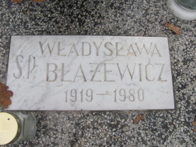 Władysława BŁAŻEWICZ 1919 Słupsk - Grobonet - Wyszukiwarka osób pochowanych