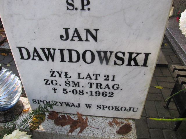 Jan DAWIDOWSKI 1941 Słupsk - Grobonet - Wyszukiwarka osób pochowanych
