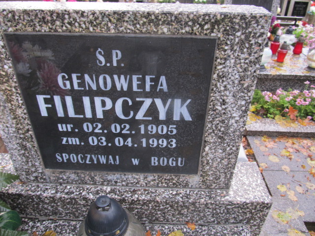 Genowefa FILIPCZYK 1905 Słupsk - Grobonet - Wyszukiwarka osób pochowanych