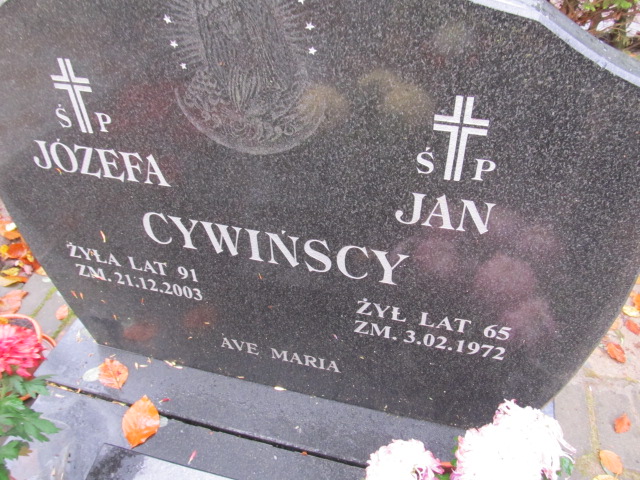 Józefa CYWIŃSKA 1912 Słupsk - Grobonet - Wyszukiwarka osób pochowanych