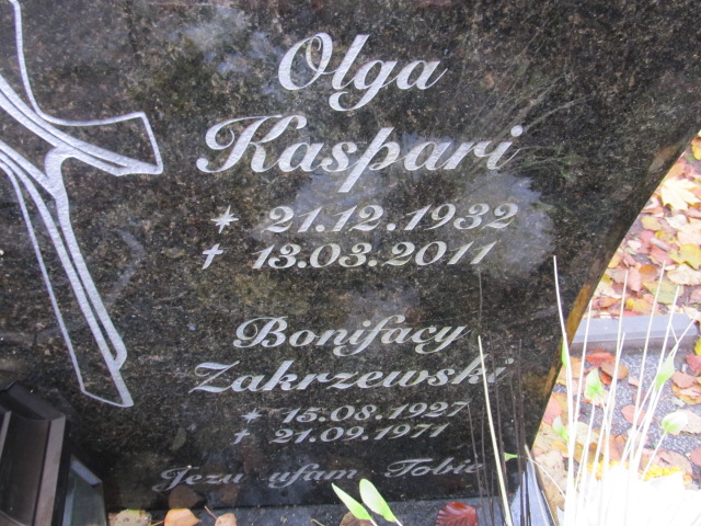 Olga KASPARI 1932 Słupsk - Grobonet - Wyszukiwarka osób pochowanych