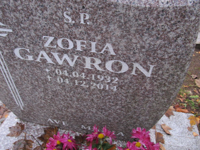 Zofia GAWRON 1932 Słupsk - Grobonet - Wyszukiwarka osób pochowanych