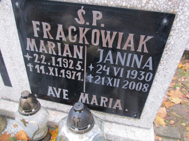 Janina FRĄCKOWIAK 1930 Słupsk - Grobonet - Wyszukiwarka osób pochowanych