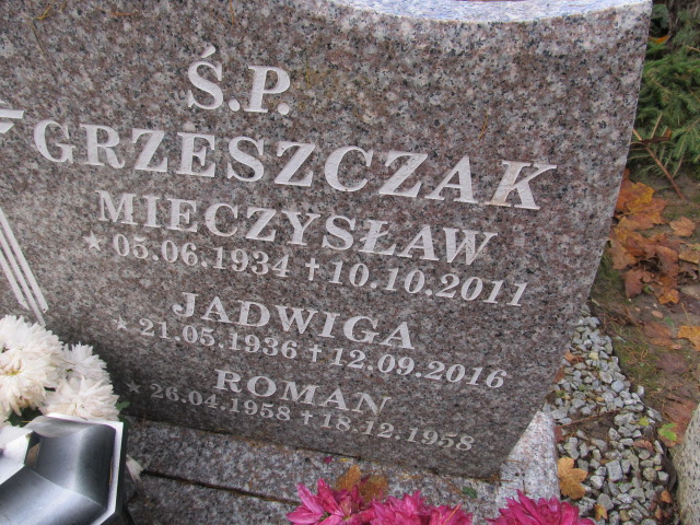 Jadwiga GRZESZCZAK 1936 Słupsk - Grobonet - Wyszukiwarka osób pochowanych