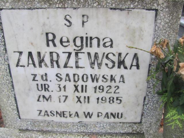 Regina ZAKRZEWSKA 1922 Słupsk - Grobonet - Wyszukiwarka osób pochowanych