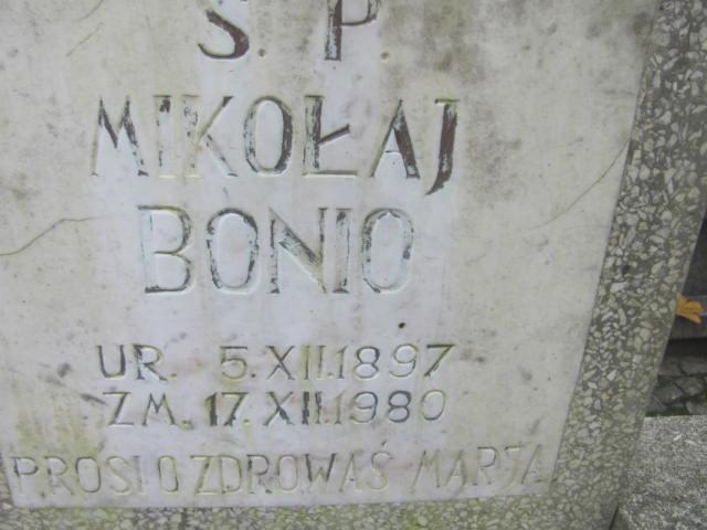Mikołaj BONIO 1897 Słupsk - Grobonet - Wyszukiwarka osób pochowanych