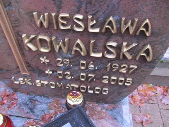 Wiesława KOWALSKA 1927 Słupsk - Grobonet - Wyszukiwarka osób pochowanych