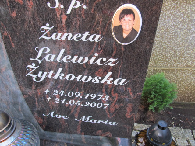 Żaneta LALEWICZ ŻYTKOWSKA 1973 Słupsk - Grobonet - Wyszukiwarka osób pochowanych