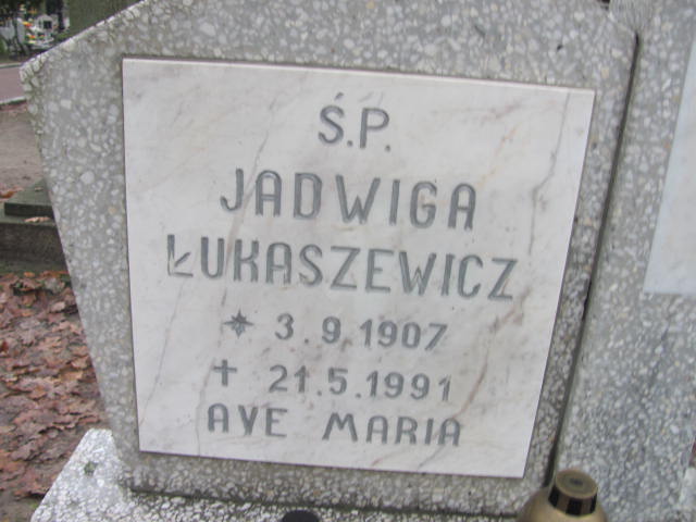 Jadwiga ŁUKASZEWICZ 1907 Słupsk - Grobonet - Wyszukiwarka osób pochowanych