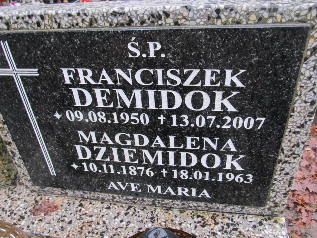 Magdalena DZIEMIDOK 1876 Słupsk - Grobonet - Wyszukiwarka osób pochowanych