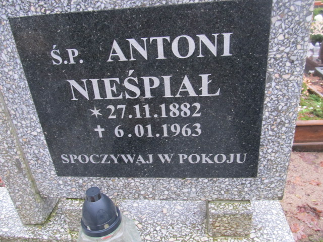 Antoni NIEŚPIAŁ 1882 Słupsk - Grobonet - Wyszukiwarka osób pochowanych