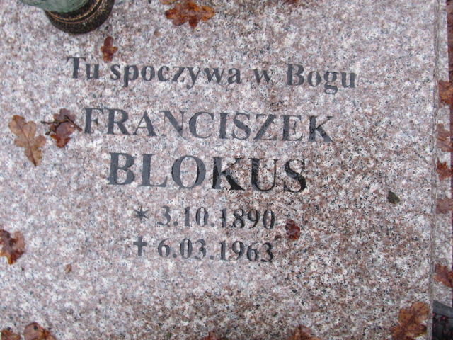 Franciszek BLOKUS 1890 Słupsk - Grobonet - Wyszukiwarka osób pochowanych