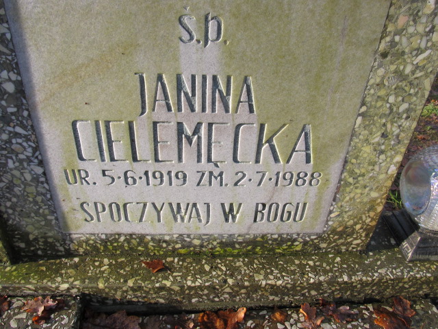 Janina Cielemęcka 1919 Słupsk - Grobonet - Wyszukiwarka osób pochowanych