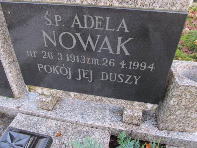 Adela NOWAK 1913 Słupsk - Grobonet - Wyszukiwarka osób pochowanych