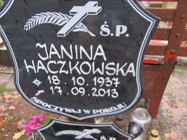 Janina HACZKOWSKA 1937 Słupsk - Grobonet - Wyszukiwarka osób pochowanych