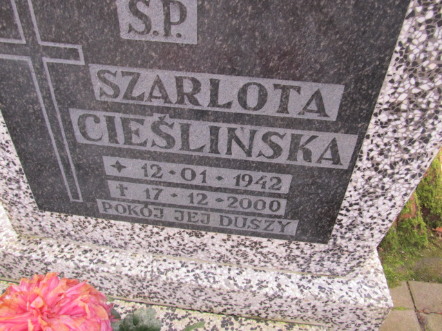 Szarlota CIEŚLIŃSKA 1942 Słupsk - Grobonet - Wyszukiwarka osób pochowanych