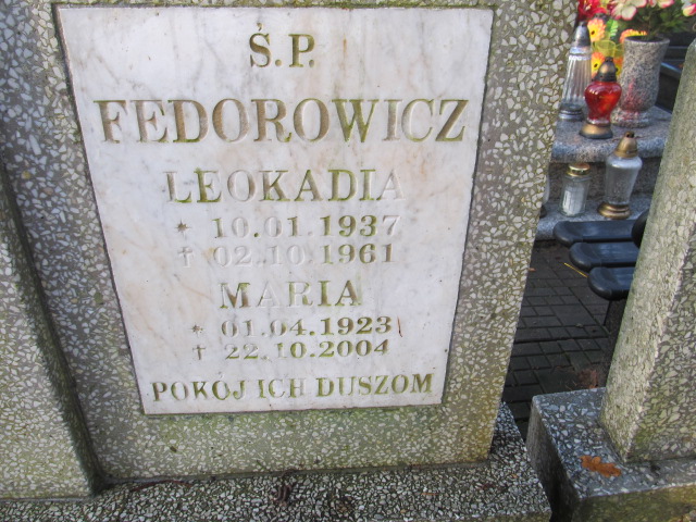 Maria FEDOROWICZ 1923 Słupsk - Grobonet - Wyszukiwarka osób pochowanych