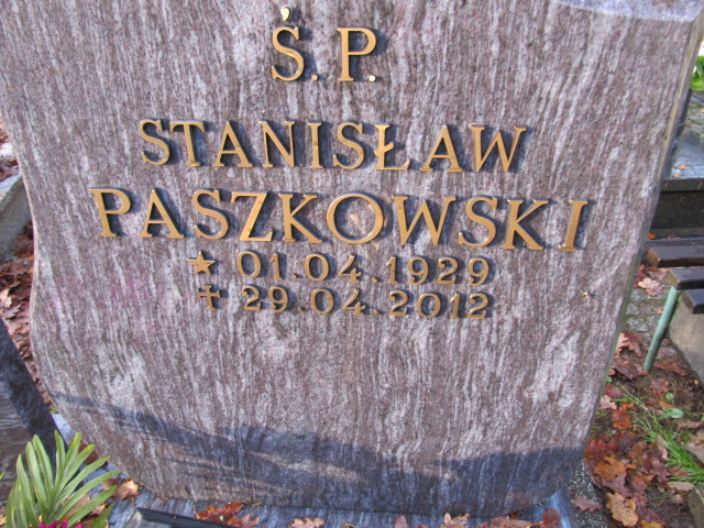 Stanisław PASZKOWSKI 1929 Słupsk - Grobonet - Wyszukiwarka osób pochowanych