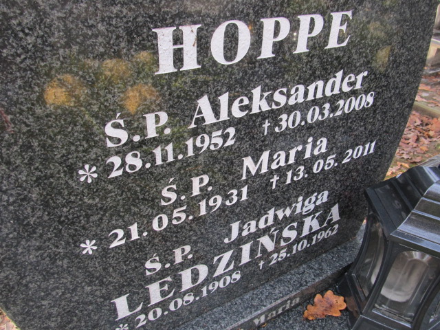 Jadwiga LEDZIŃSKA 1908 Słupsk - Grobonet - Wyszukiwarka osób pochowanych