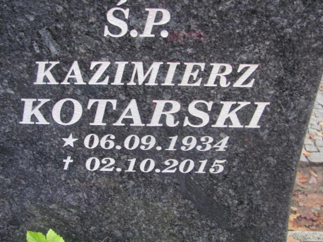 Kazimierz KOTARSKI 1934 Słupsk - Grobonet - Wyszukiwarka osób pochowanych