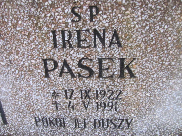 Irena PASEK 1922 Słupsk - Grobonet - Wyszukiwarka osób pochowanych