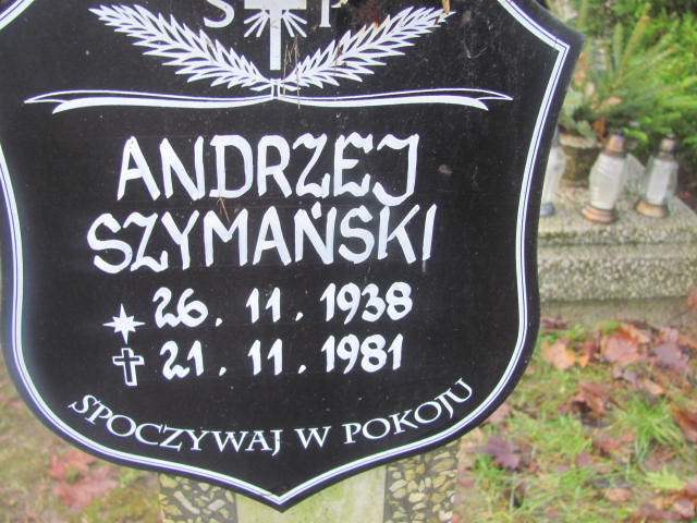 Andrzej SZYMAŃSKI 1938 Słupsk - Grobonet - Wyszukiwarka osób pochowanych