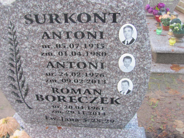 Antoni SURKONT 1935 Słupsk - Grobonet - Wyszukiwarka osób pochowanych