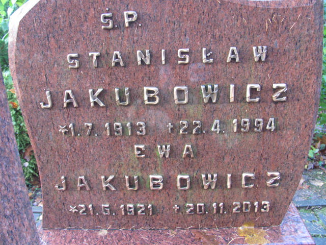 Ewa JAKUBOWICZ 1921 Słupsk - Grobonet - Wyszukiwarka osób pochowanych