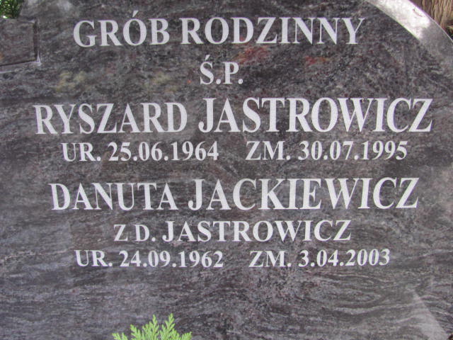 Danuta JACKIEWICZ 1962 Słupsk - Grobonet - Wyszukiwarka osób pochowanych