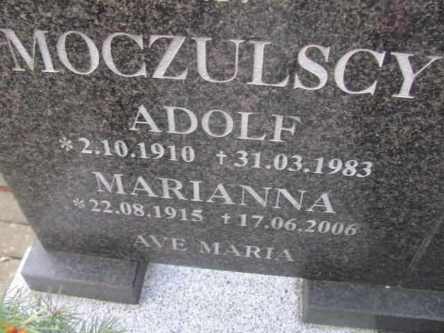 Adolf MOCZULSKI 1910 Słupsk - Grobonet - Wyszukiwarka osób pochowanych