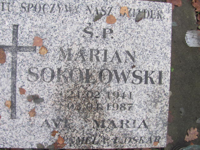 Marian SOKOŁOWSKI 1941 Słupsk - Grobonet - Wyszukiwarka osób pochowanych