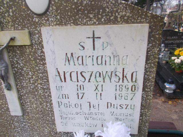 Marianna ARCISZEWSKA 1895 Słupsk - Grobonet - Wyszukiwarka osób pochowanych