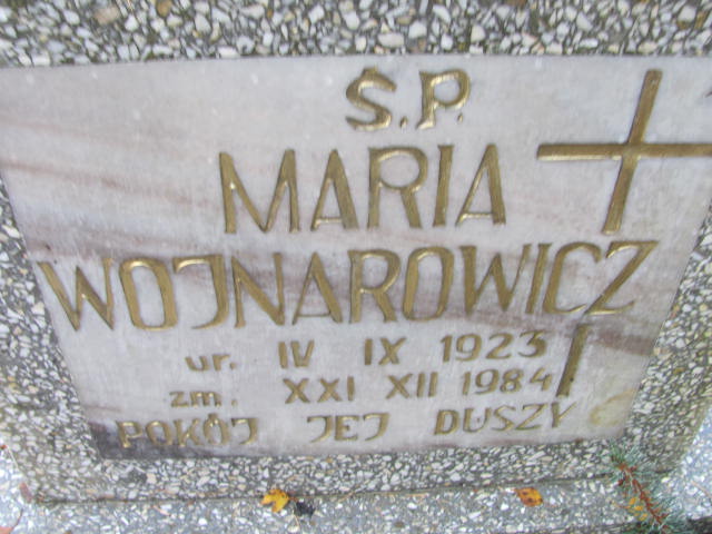 Maria WOJNAROWICZ 1923 Słupsk - Grobonet - Wyszukiwarka osób pochowanych