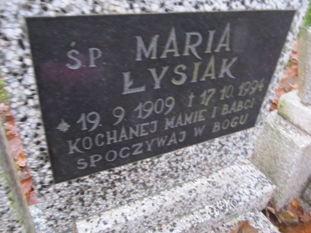 Maria ŁYSIAK 1909 Słupsk - Grobonet - Wyszukiwarka osób pochowanych