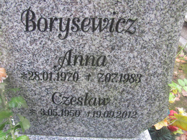 Anna BORYSEWICZ 1970 Słupsk - Grobonet - Wyszukiwarka osób pochowanych