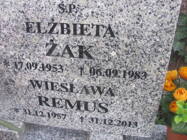 Elżbieta ŻAK 1953 Słupsk - Grobonet - Wyszukiwarka osób pochowanych