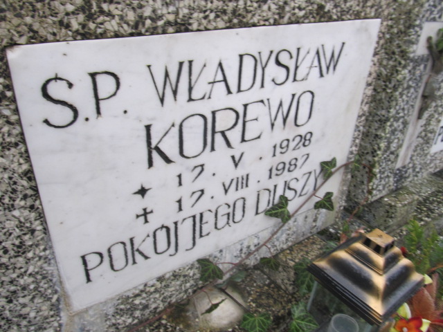 Władysław Korewo 1928 Słupsk - Grobonet - Wyszukiwarka osób pochowanych