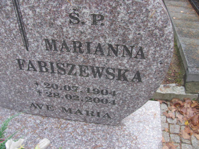 Marianna FABISZEWSKA 1904 Słupsk - Grobonet - Wyszukiwarka osób pochowanych