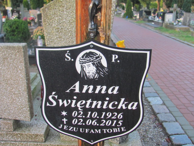 Anna ŚWIĘTNICKA 1926 Słupsk - Grobonet - Wyszukiwarka osób pochowanych