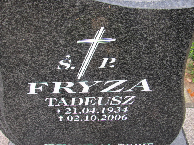 Tadeusz FRYZA 1934 Słupsk - Grobonet - Wyszukiwarka osób pochowanych