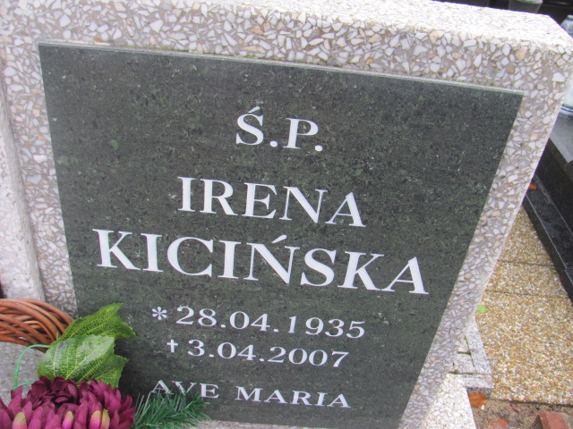 Irena KICIŃSKA 1935 Słupsk - Grobonet - Wyszukiwarka osób pochowanych