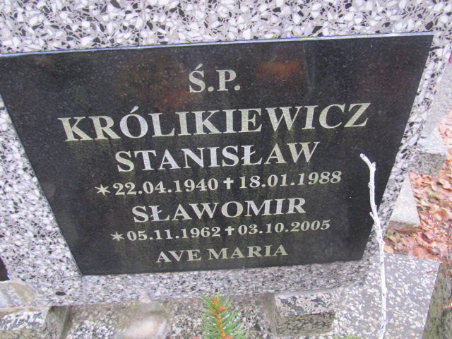 Sławomir KRÓLIKIEWICZ 1962 Słupsk - Grobonet - Wyszukiwarka osób pochowanych