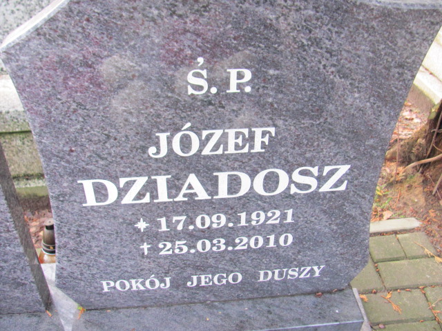 Józef DZIADOSZ 1921 Słupsk - Grobonet - Wyszukiwarka osób pochowanych