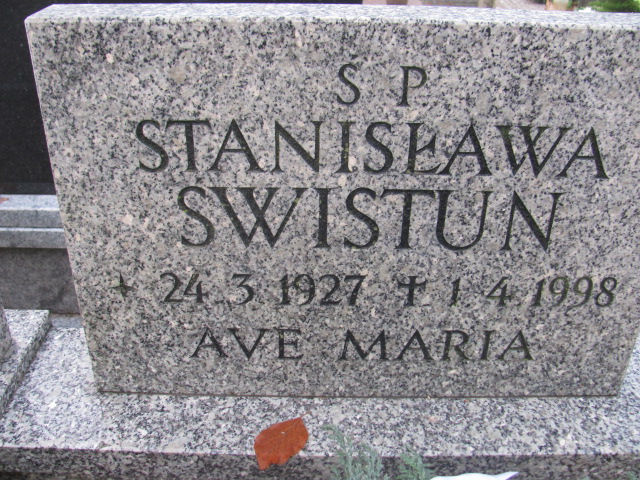 Stanisława ŚWISTUN 1927 Słupsk - Grobonet - Wyszukiwarka osób pochowanych