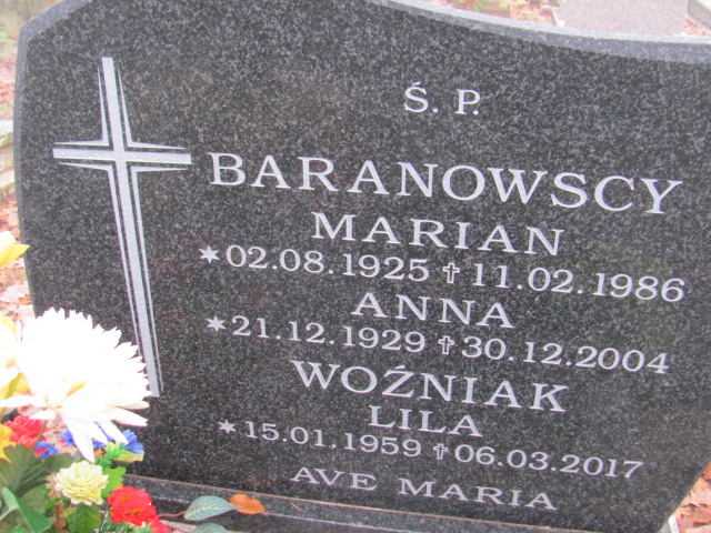 Anna BARANOWSKA 1929 Słupsk - Grobonet - Wyszukiwarka osób pochowanych